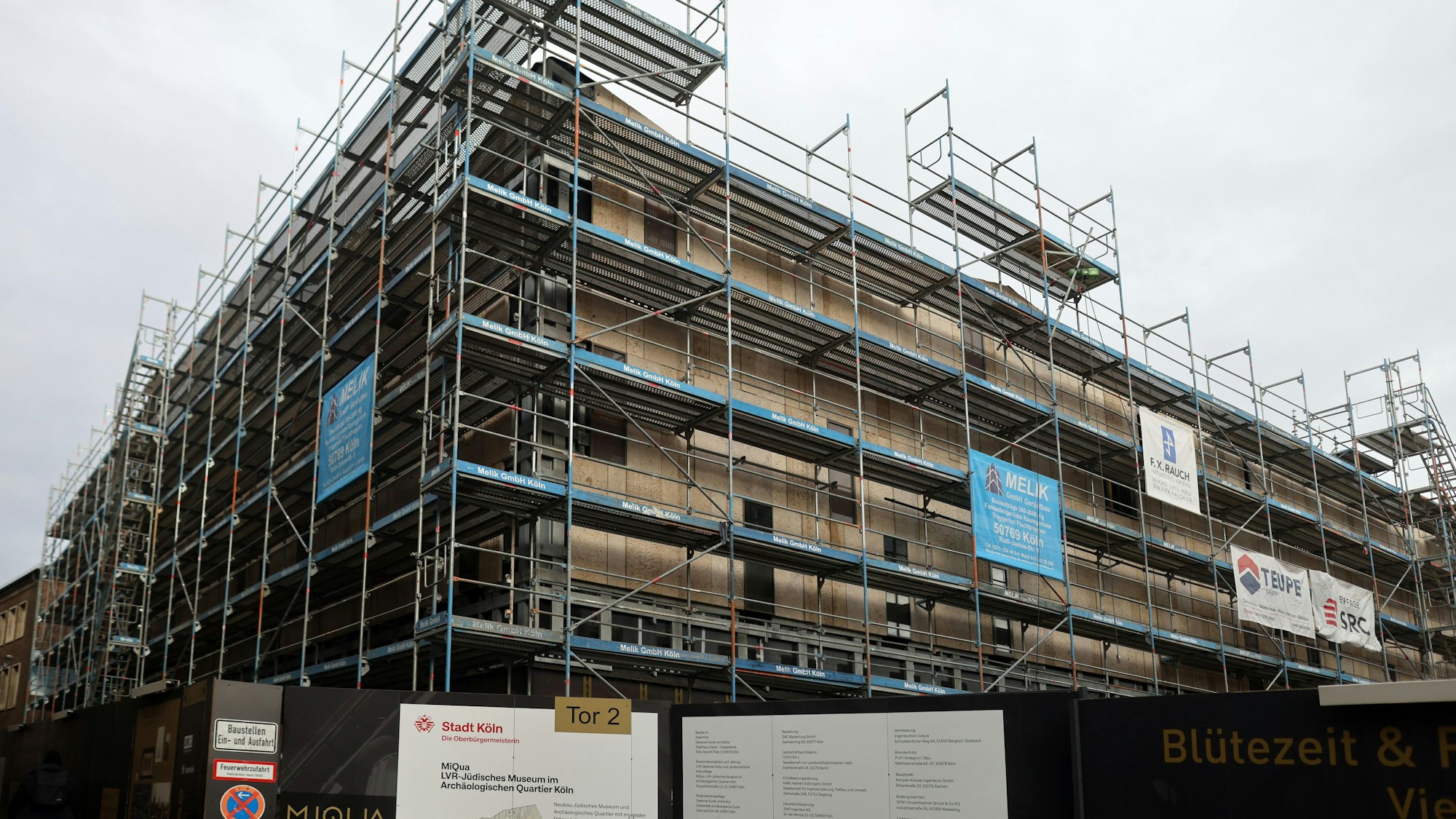 Die Baustelle der Miqua in Köln