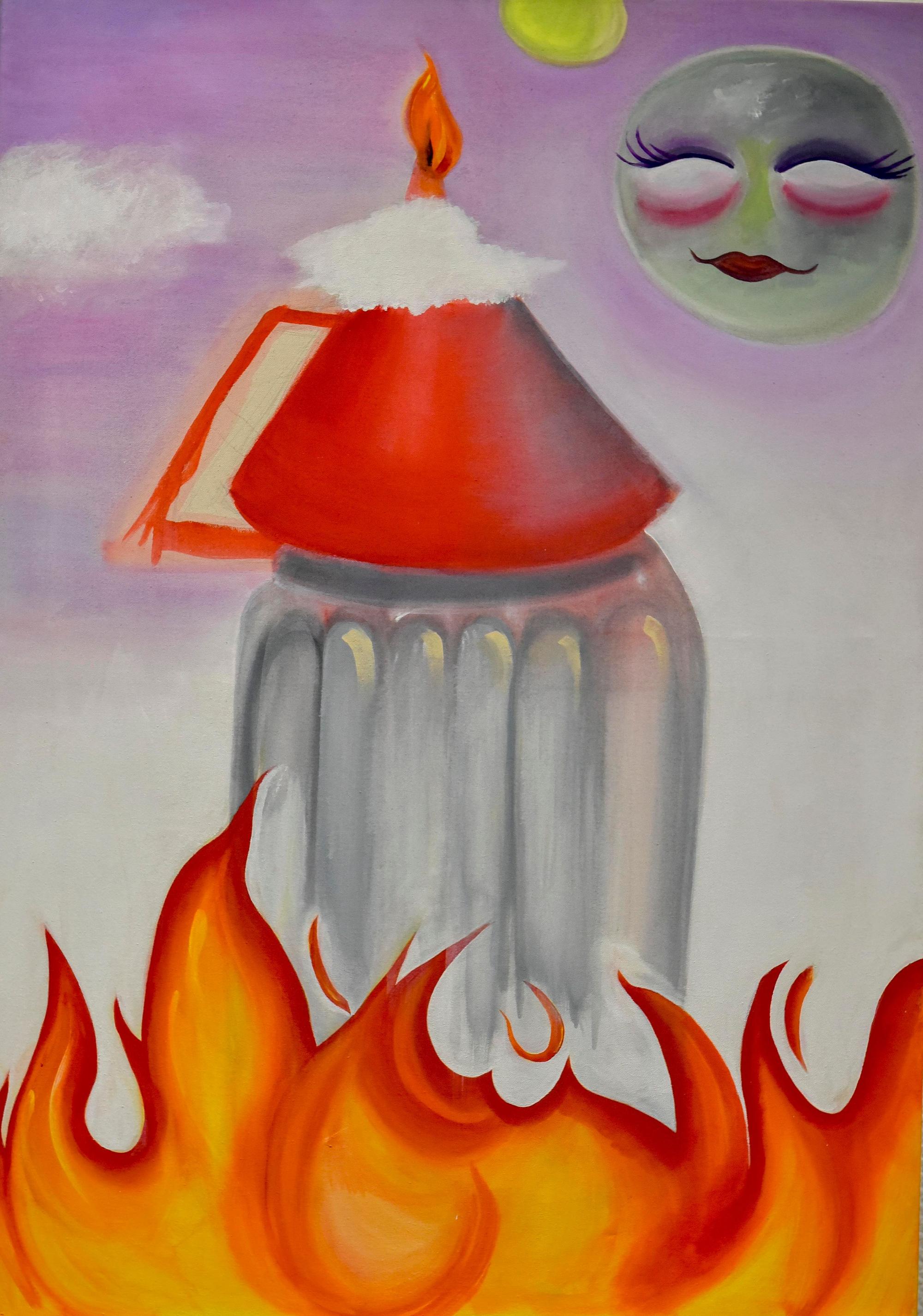 Auf dem Foto ist ein surreales Gemälde zu sehen.