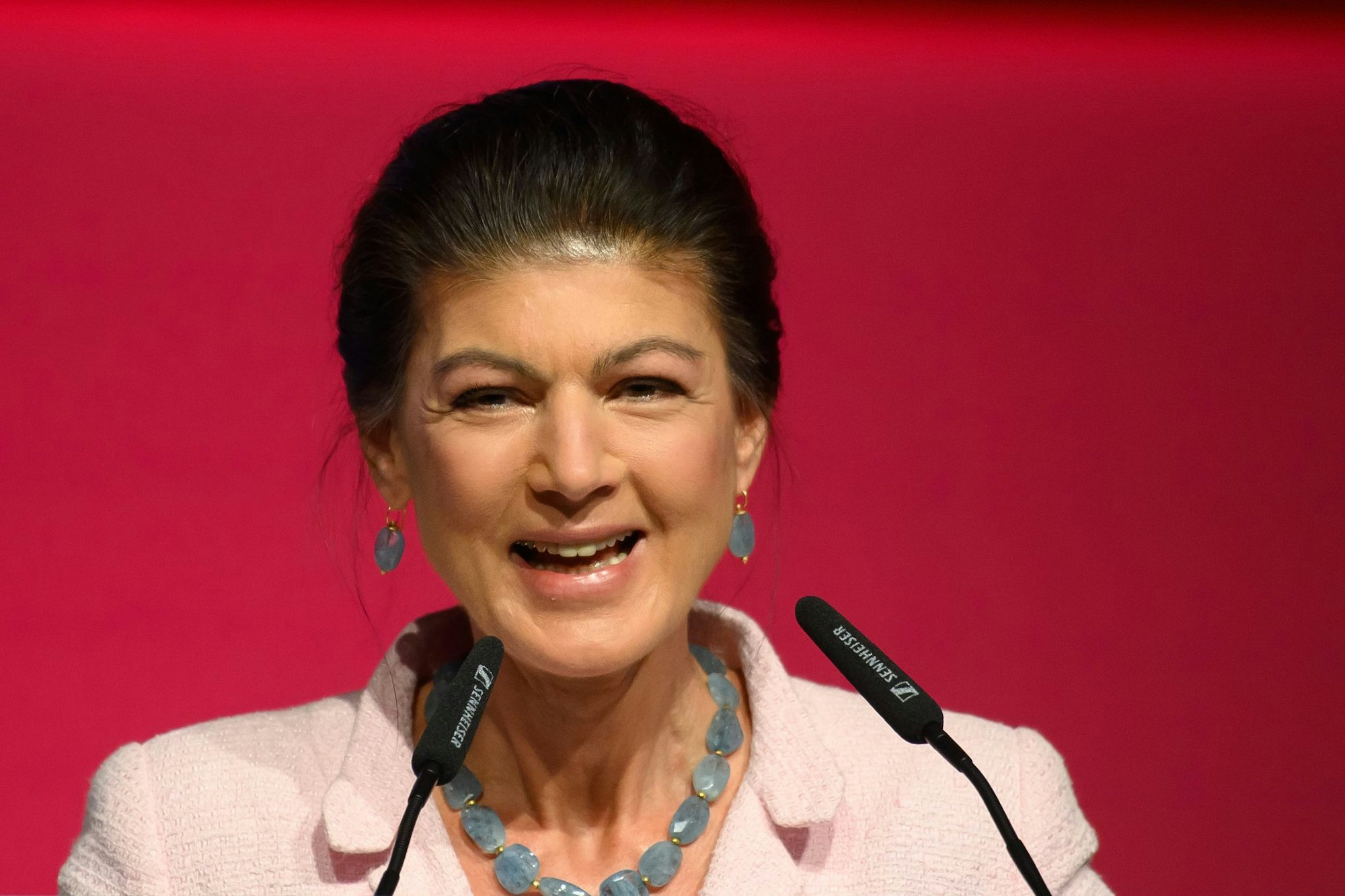 Sahra Wagenknecht wurde beim Parteitag bejubelt.