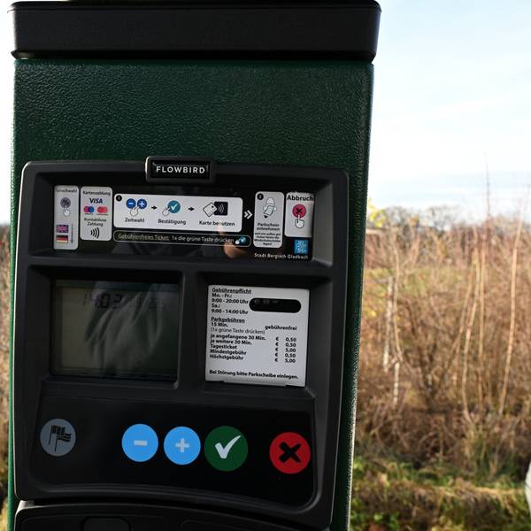Das Foto zeigt einen Parkscheinautomaten