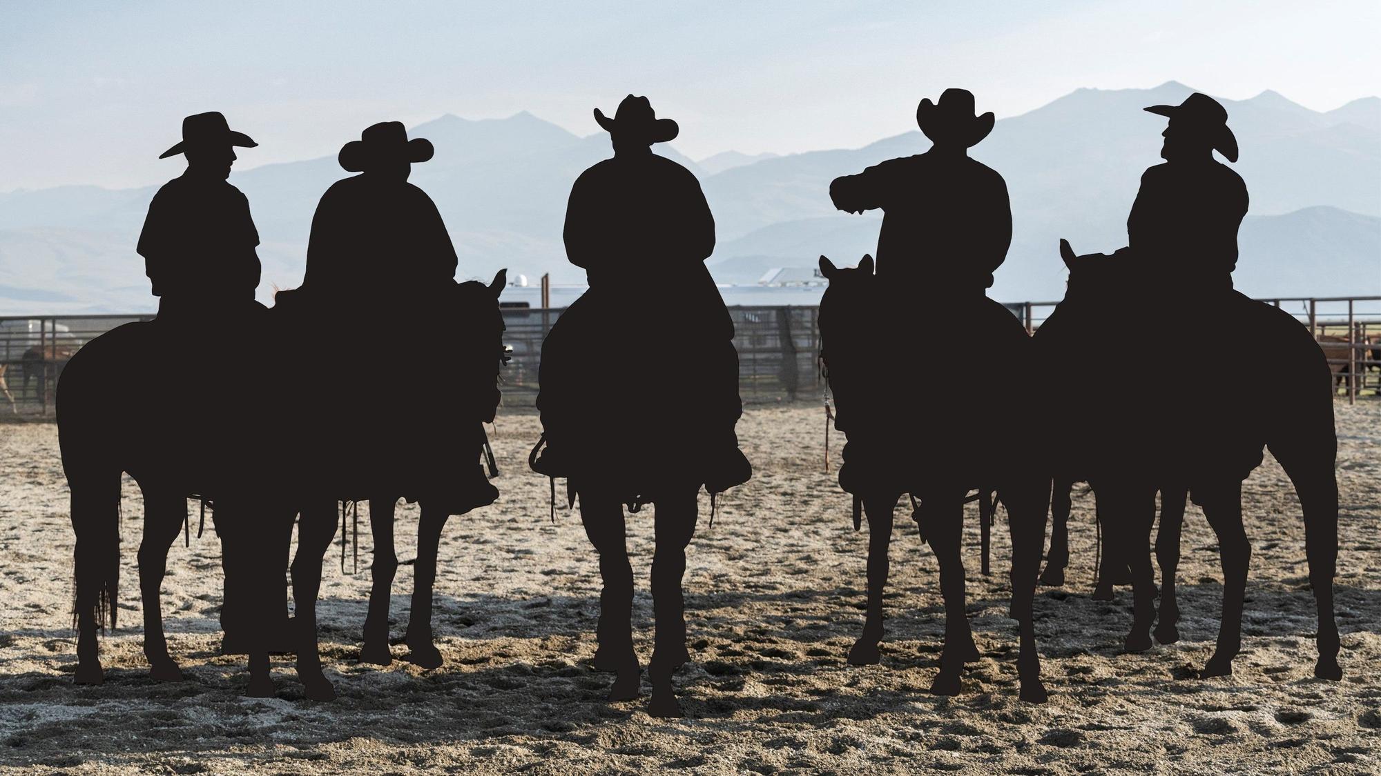 Das Foto "Fünf Cowboys betrachten den Klimawandel" entstand während der Waldbrände in Los Angeles.