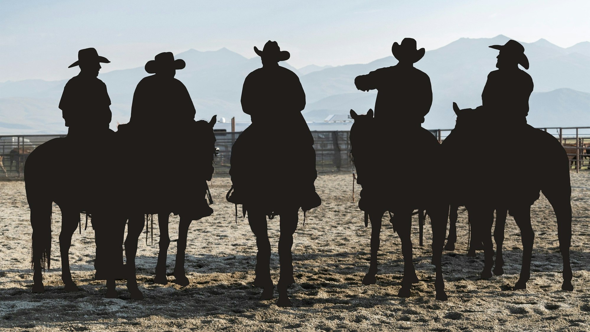 Das Foto "Fünf Cowboys betrachten den Klimawandel" entstand während der Waldbrände in Los Angeles.