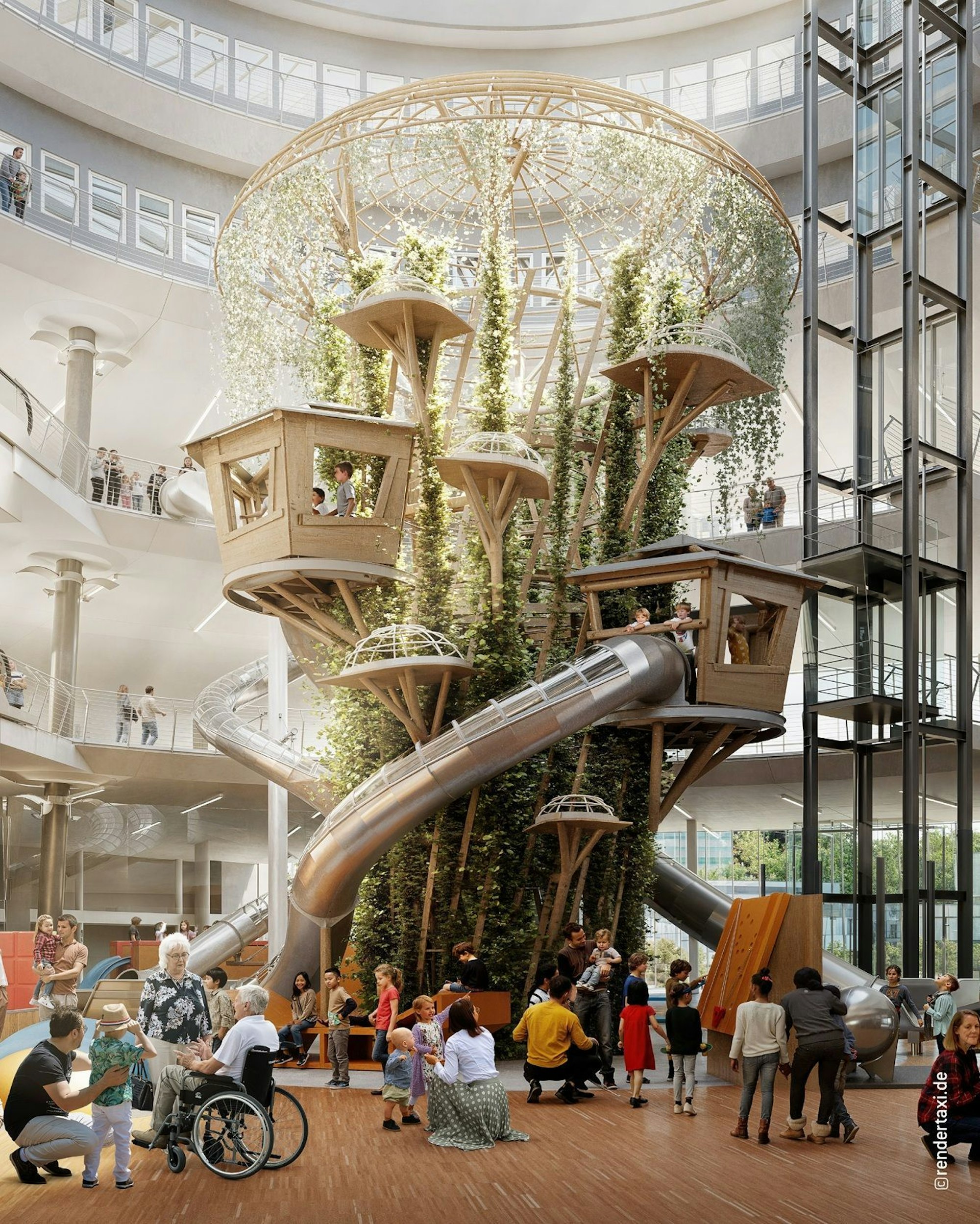 In einer Animation wird ein Teil des „Exploradoms“ gezeigt, das derzeit in Ehrenfeld als Odyssseum-Nachfolger entsteht.