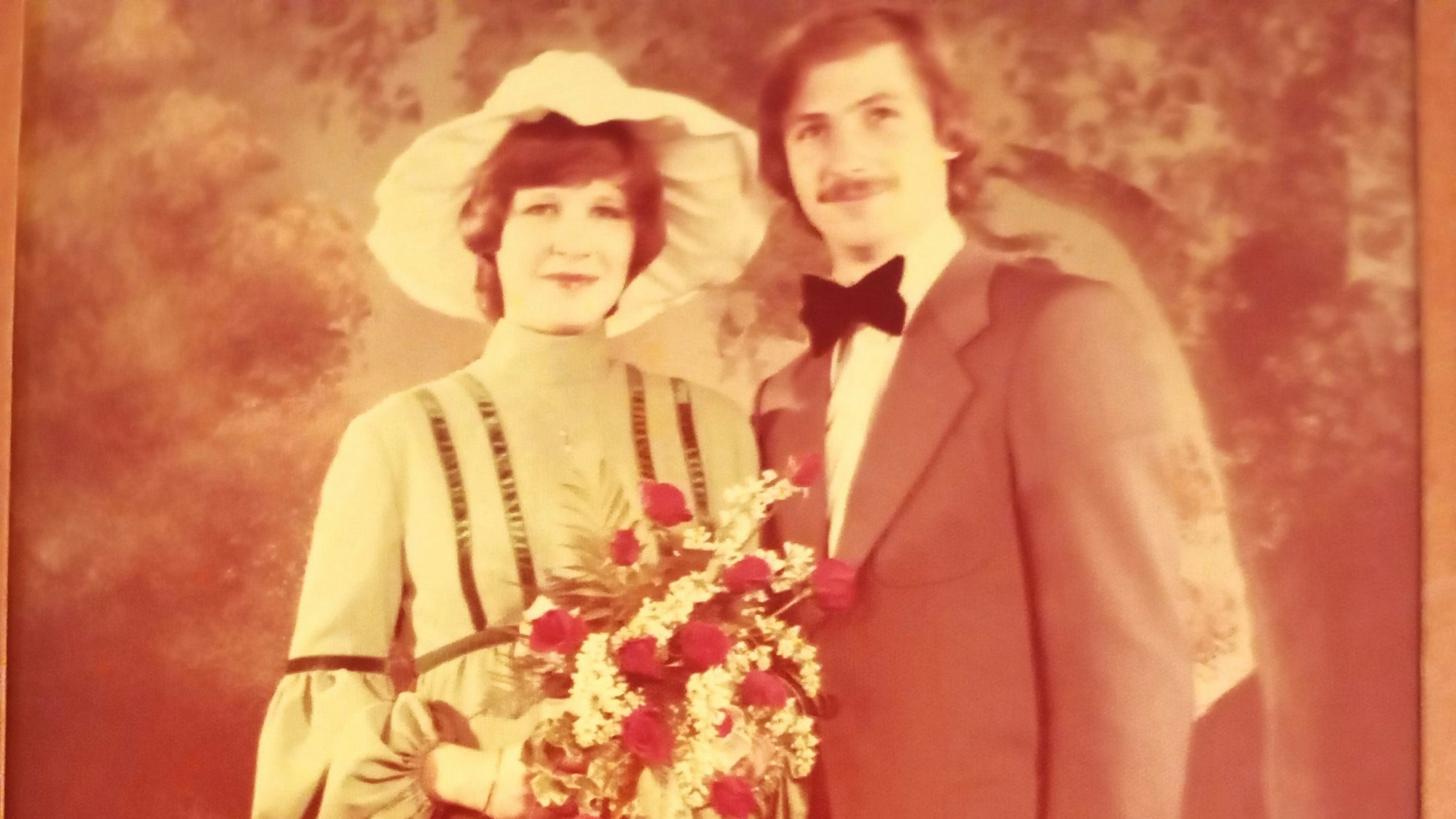 Die Jungvermählten am Tag ihrer Hochzeit.