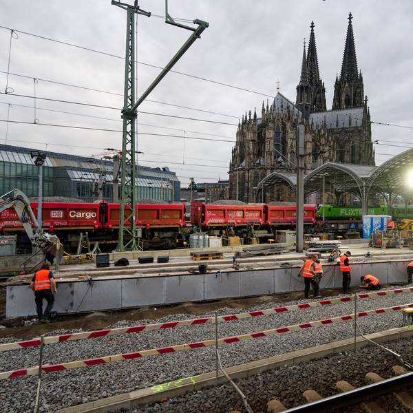 Bauarbeiten im Kölner Hauptbahnhof.