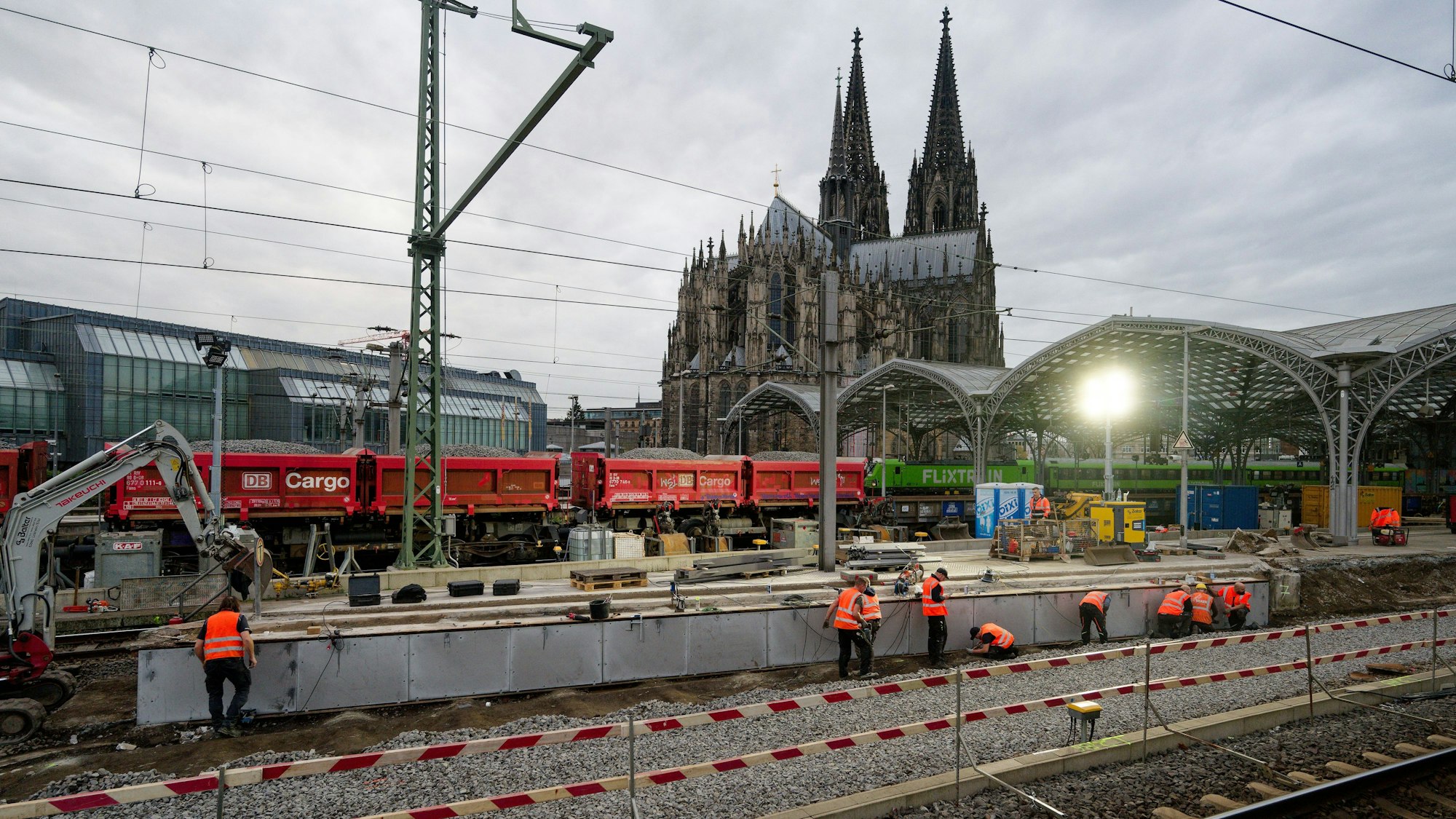 Bauarbeiten im Kölner Hauptbahnhof.