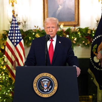 Trump richtete sich mit einer Rede an die Nation.