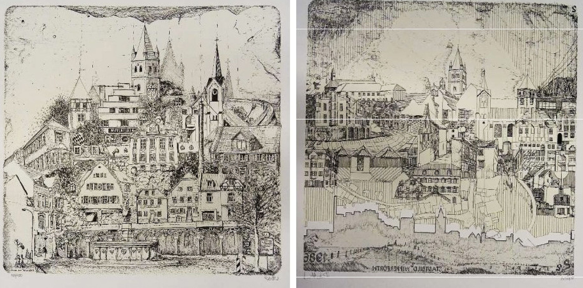 Vor 40 Jahren schuf der Wipperfürther Künstler Dietmar Volkmer diese Ansichten seiner Vaterstadt, die dann als Drucke aufgelegt wurden.