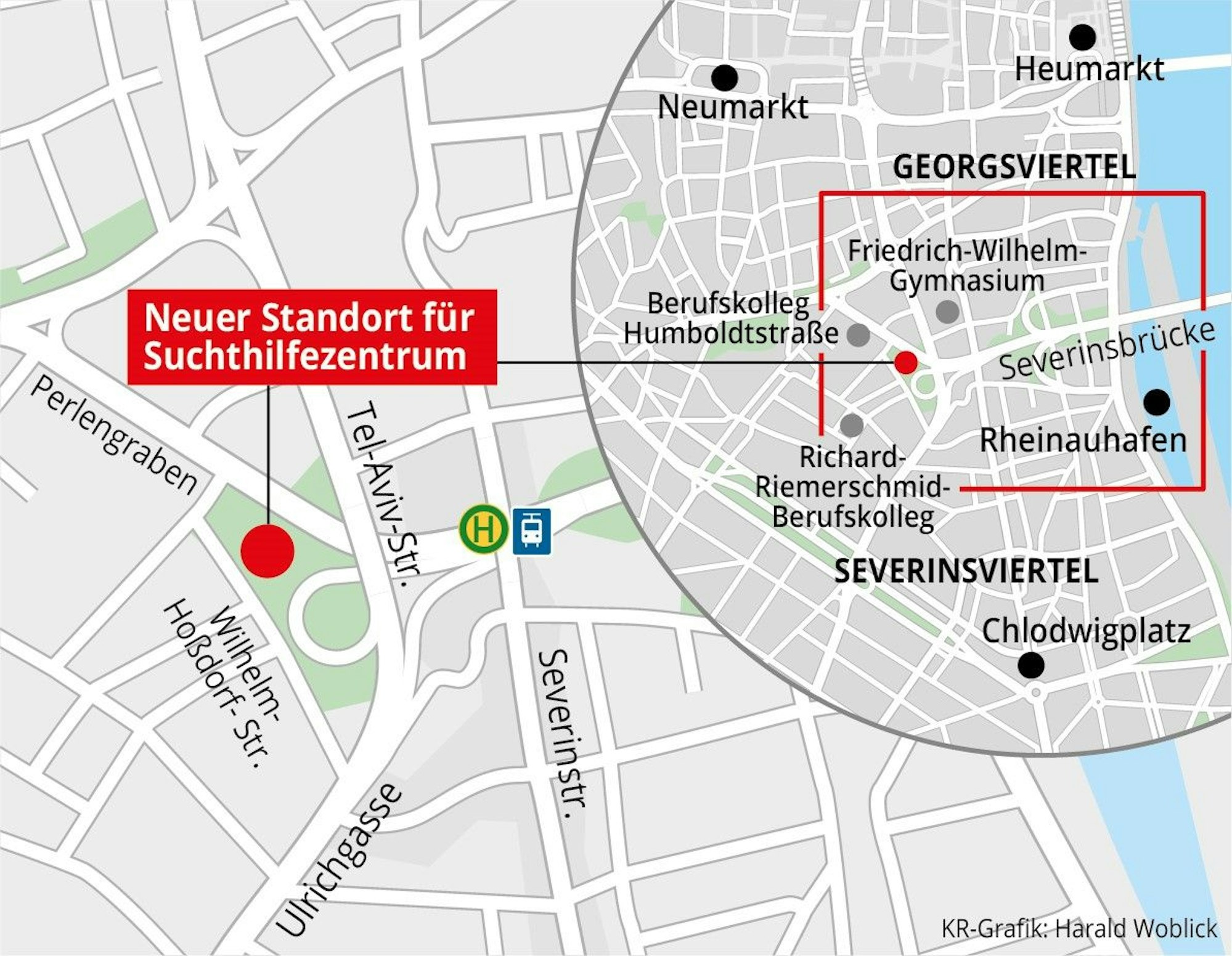 Der neue Standort für das Suchthilfezentrum am Perlengraben.