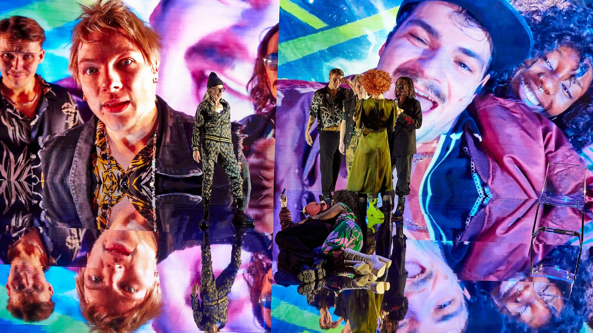 Blick auf die bildgewaltige Inszenierung von „Berlin Alexanderplatz“.