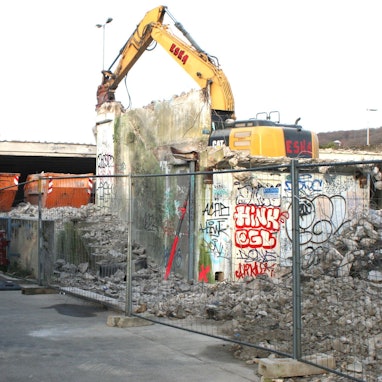 Abriss des Parkhauses Schulgasse in Eitorf