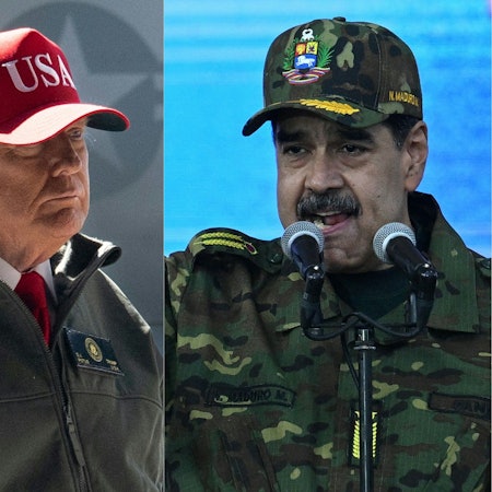 US-Präsident Donald Trump (l.) hat nach eigenen Angaben Venezuelas Staatschef Nicolás Maduro festgesetzt.
