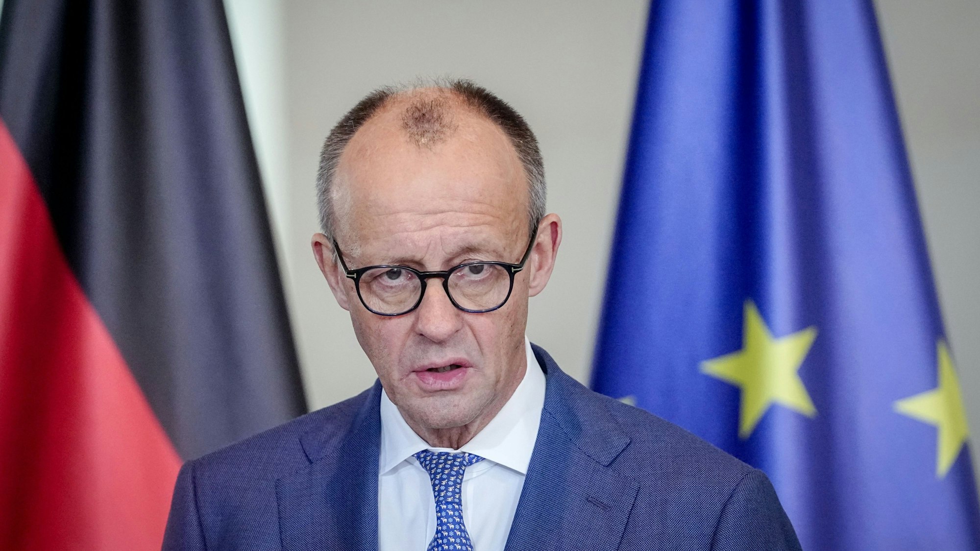 Bundeskanzler Friedrich Merz bei einer Pressekonferenz. (Archivfoto)