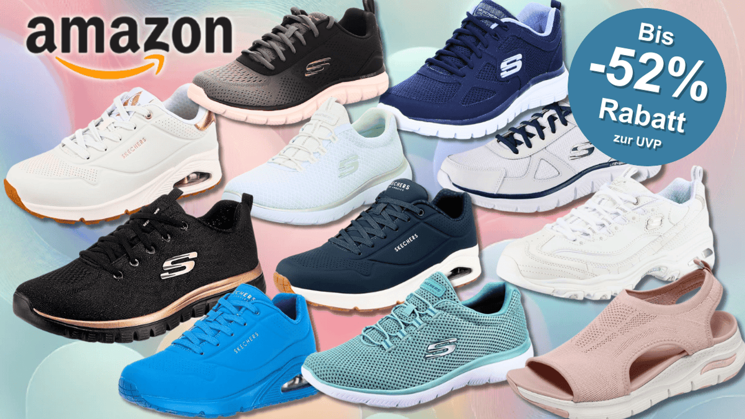 Eine Auswahl an Skechers Sneakern im Amazon Sale