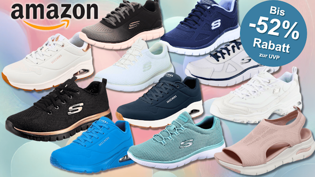 Eine Auswahl an Skechers Sneakern im Amazon Sale