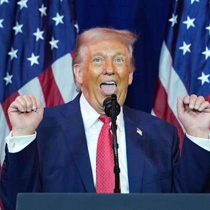 US-Präsident Donald Trump spricht zu den republikanischen Abgeordneten des Repräsentantenhauses während ihrer jährlichen Klausurtagung – und liefert dabei mitunter bizarre Szenen. (Archivbild)