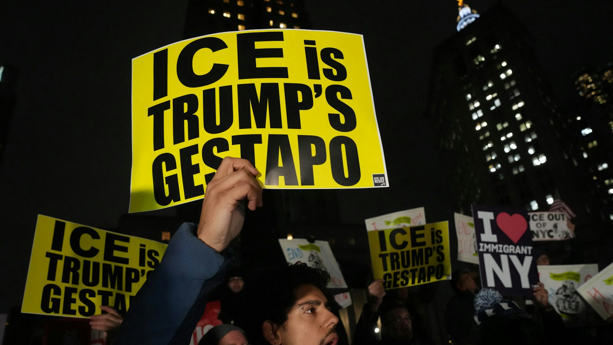 Auch in New York City kam es nach dem ICE-Einsatz in Minneapolis zu Protesten gegen die Heimatschutzbehörde.