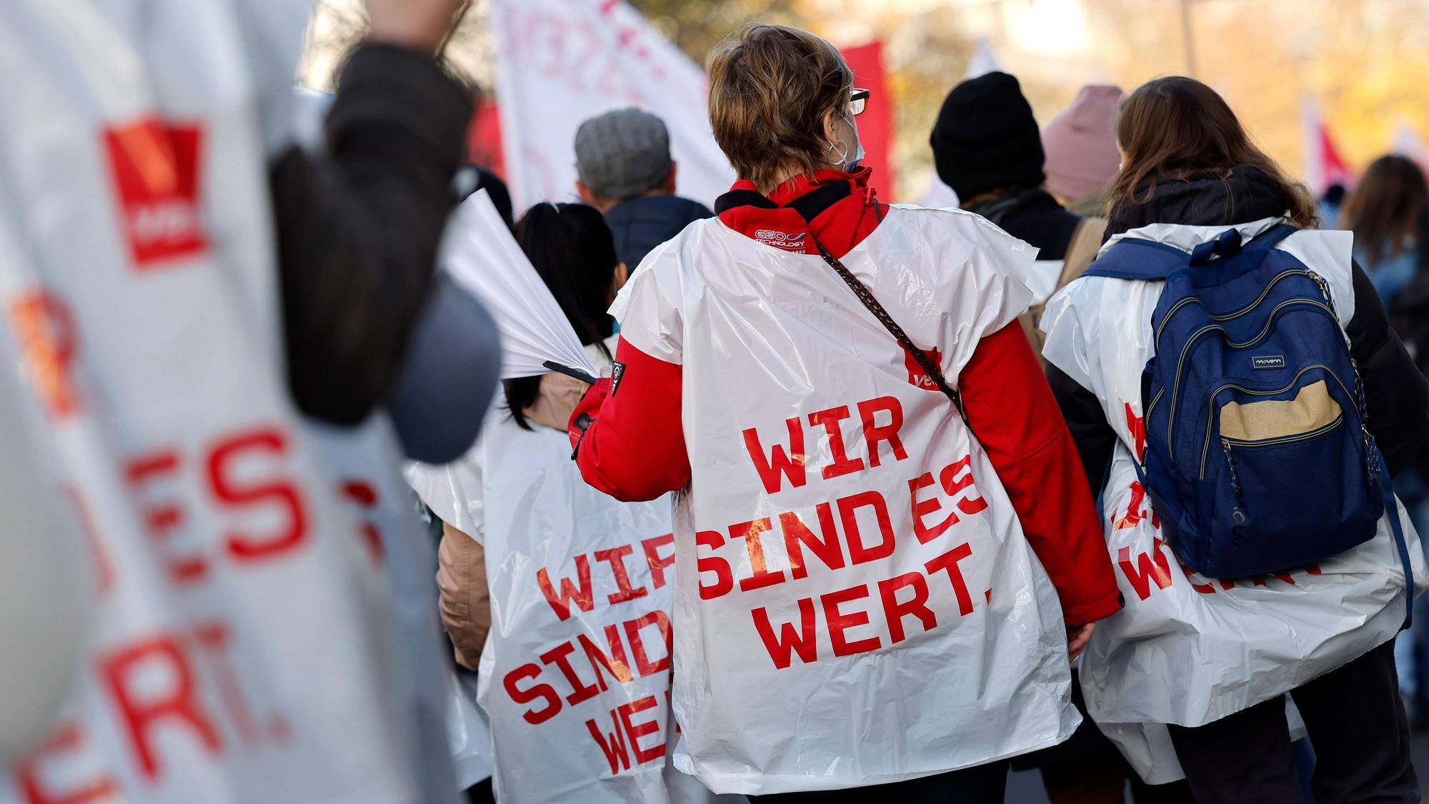 Demonstrierende Menschen.