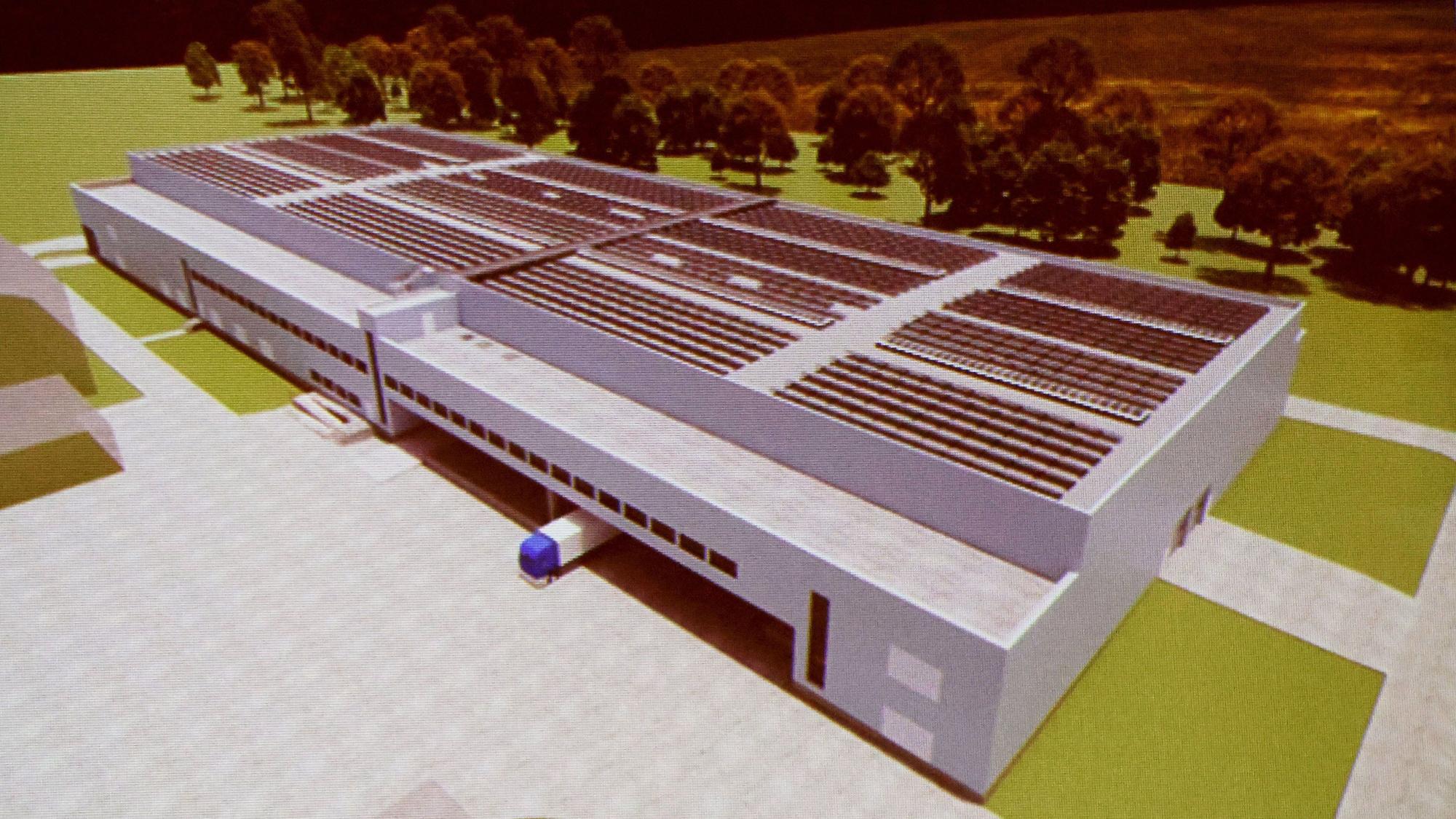 Auf einer Fläche von 9200 Quadratmetern wird die neue Produktionamlage ab Anfang dieses Jahres gebaut. (Visualisierung)