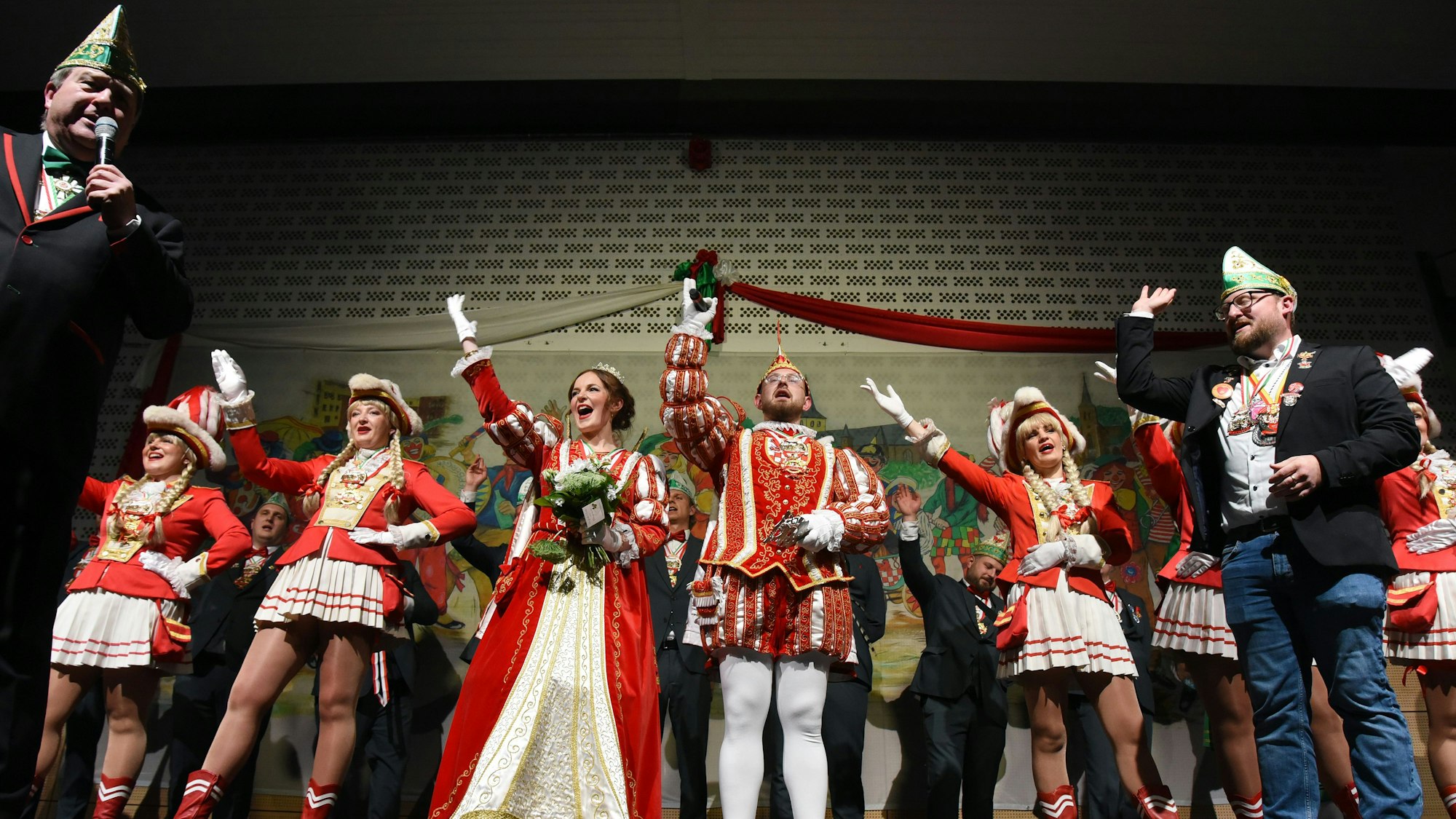 Ein Prinzenpaar nebst Gefolge.