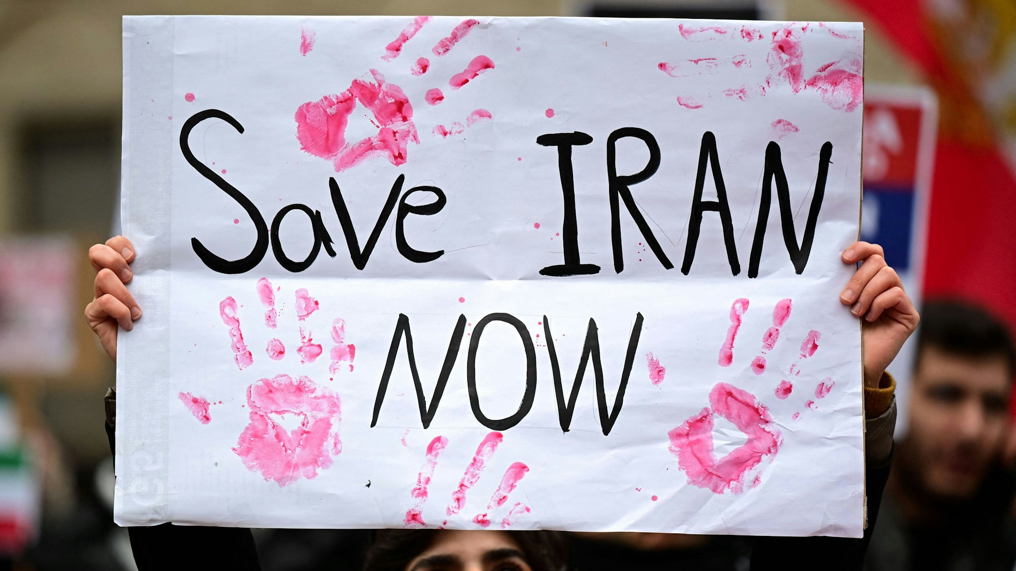 Ein Demonstrant mit einem Plakat (Symbolbild)