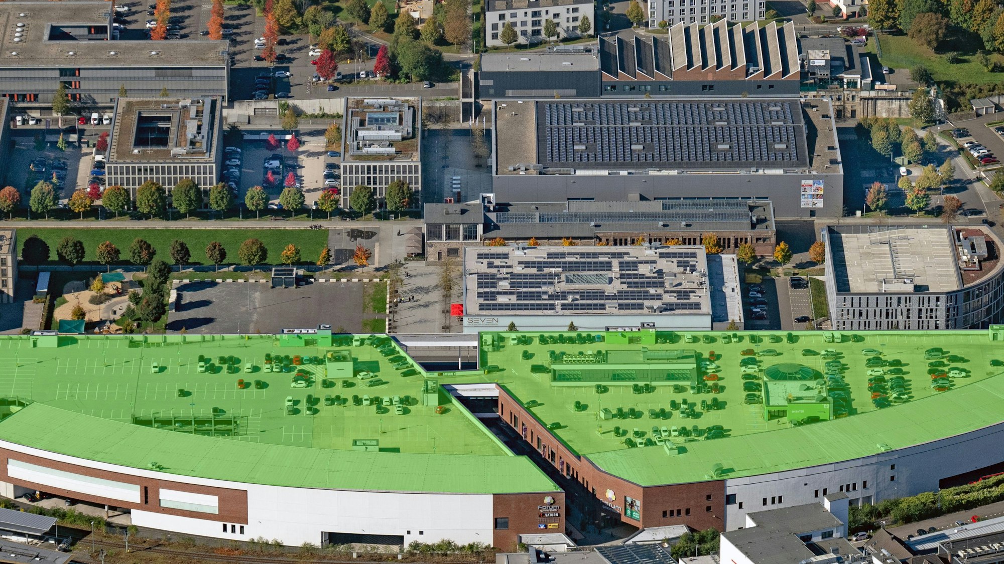 Zu sehen ist ein Luftbild des Steinmüllergeländes.