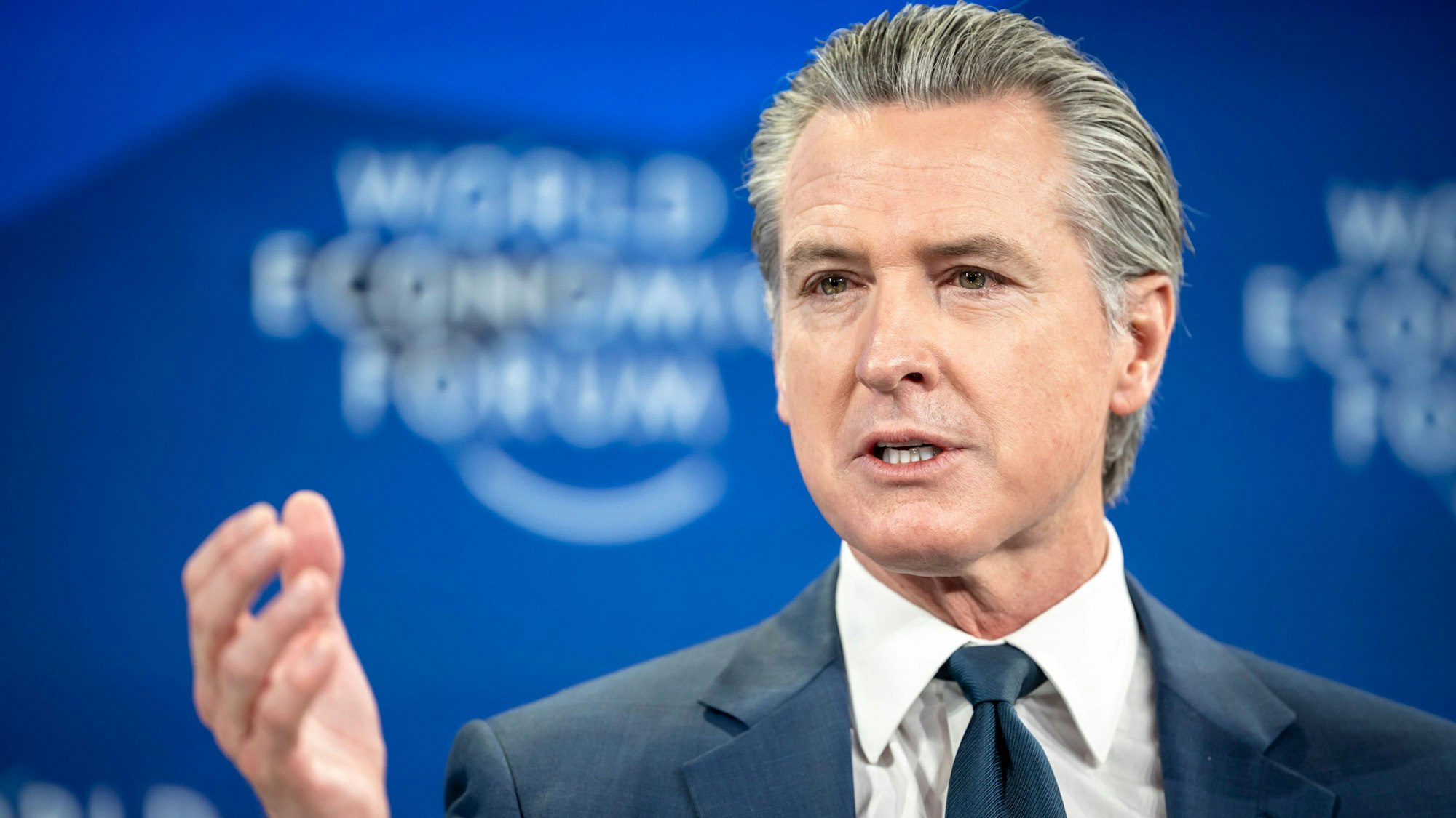 Gavin Newsom, Gouverneur von Kalifornien, spricht während einer Sitzung an der 56. Jahrestagung des Weltwirtschaftsforums (WEF). (Archivbild)