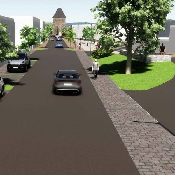 Eine Visualisierung des Planers zeigt, wie die Kölner Straße in Bad Münstereifel nach der Fertigstellung aussehen soll.