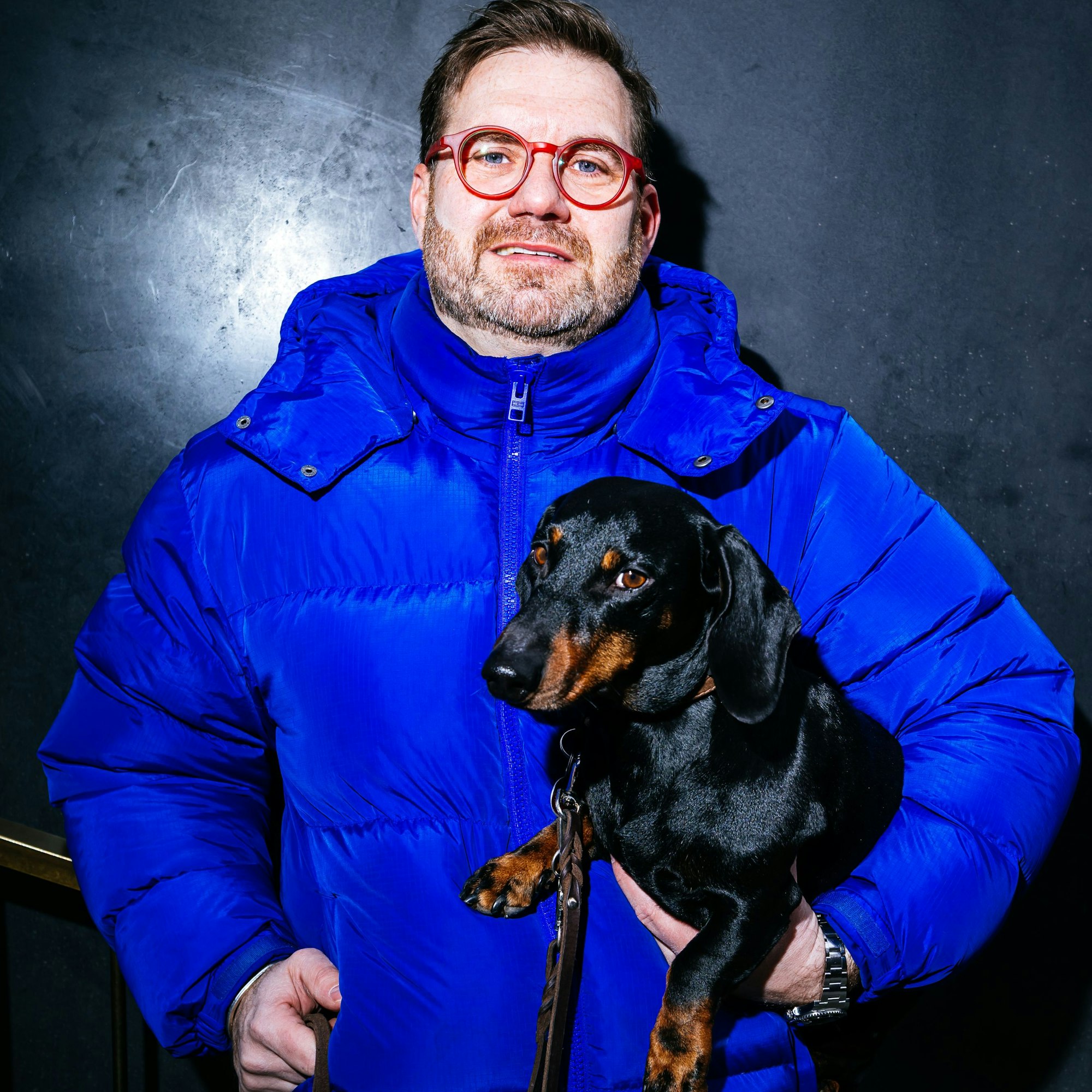 Markus Jennissen mit Dackel „Marder von Velbert“, gerufen: Fridolin