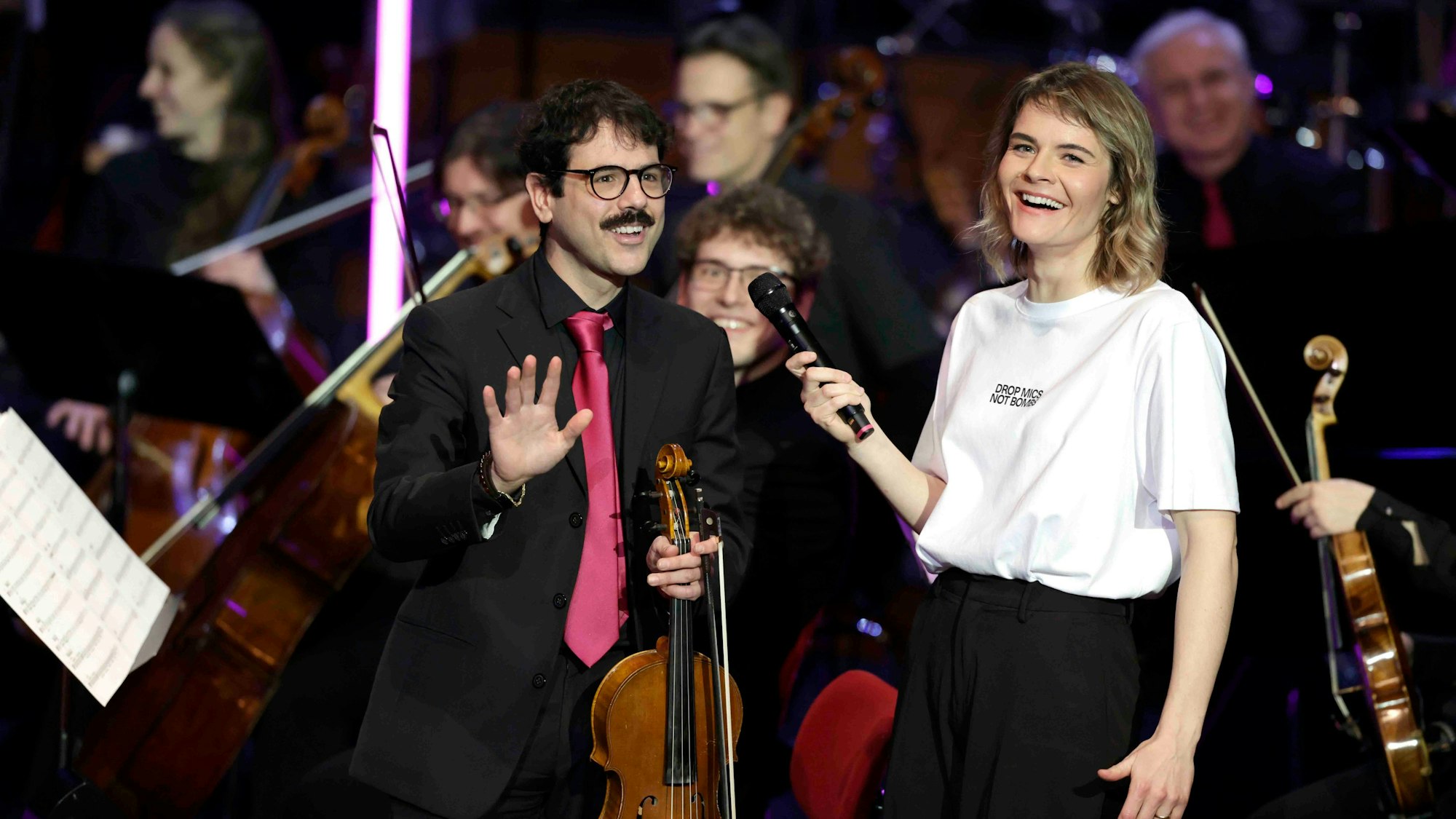 Besonders launig ging es beim Gespräch mit dem italienischen Solo-Bratschisten Federico Bresciani zu.