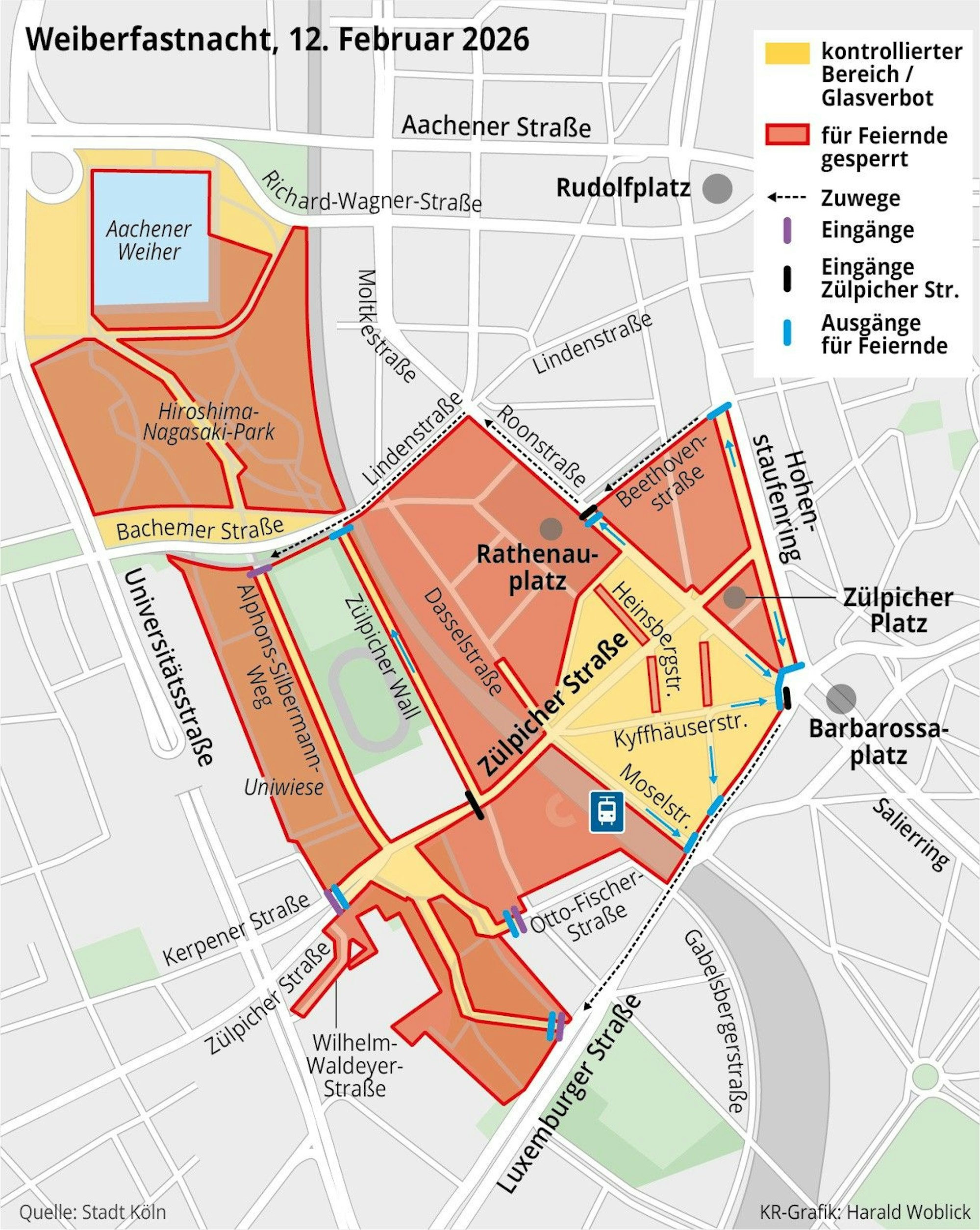 Sperrungen Weiberfastnacht