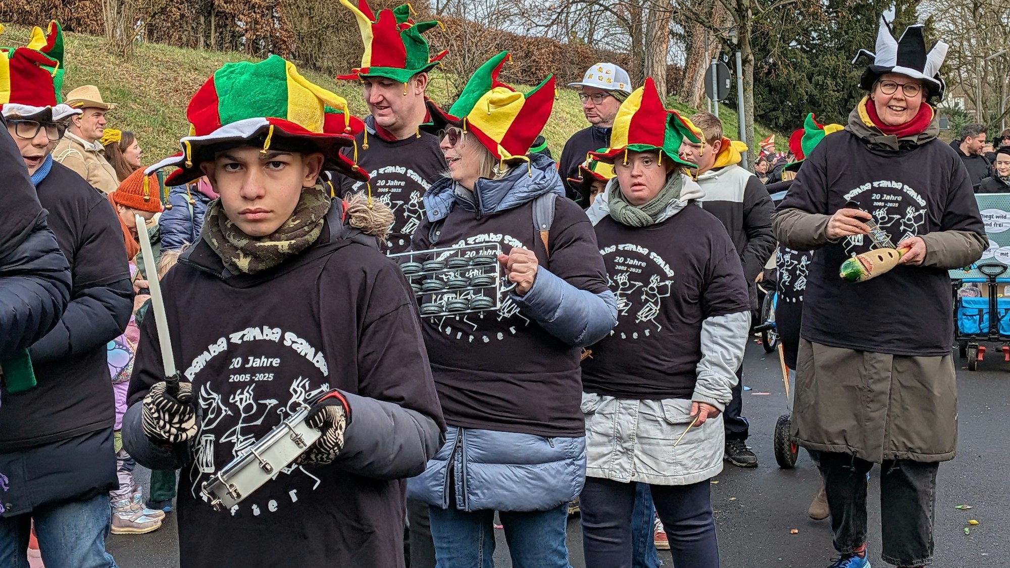 Für die passende Musik beim Kinderkarnevalszug in Alfter war ebenfalls gesorgt.