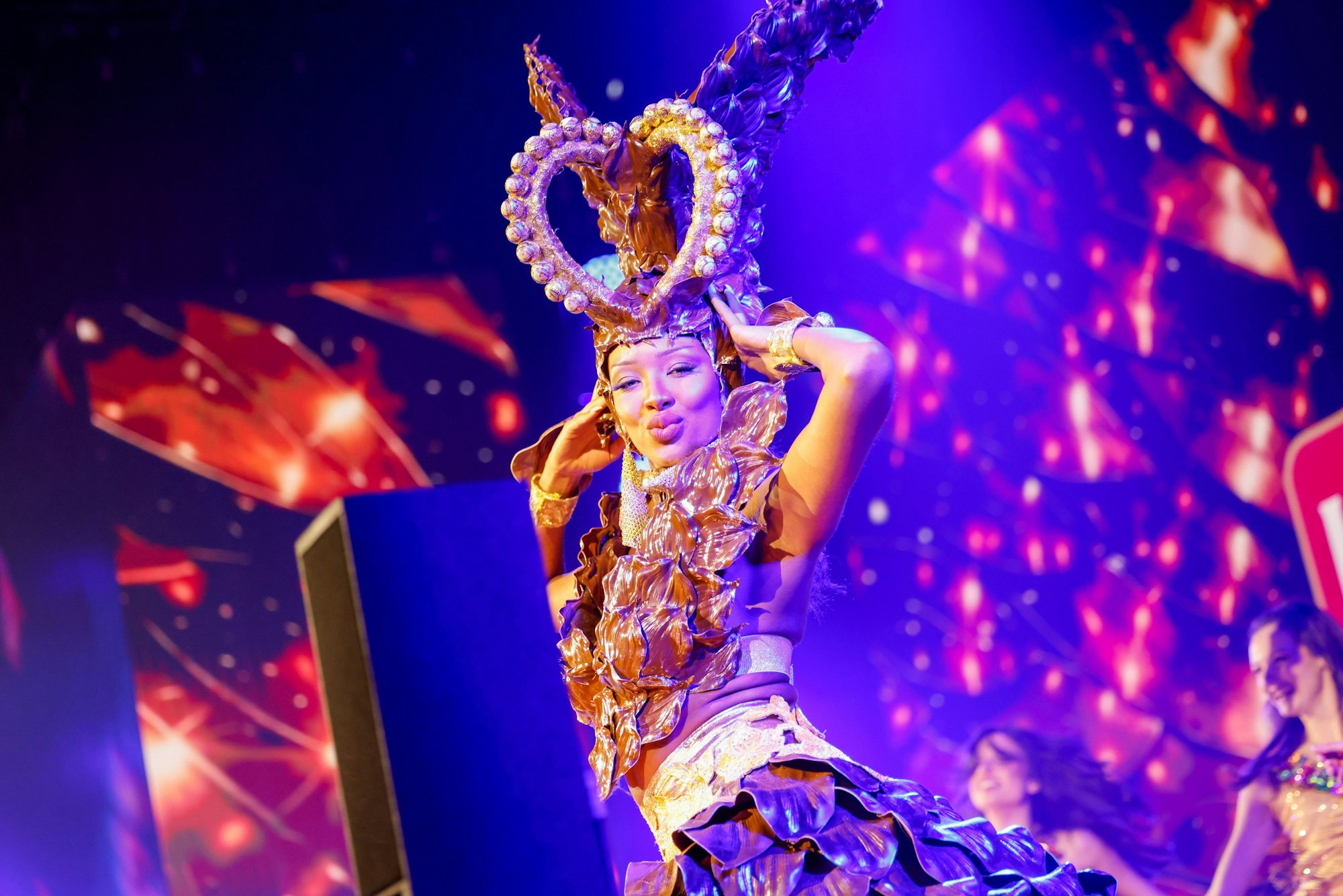 Aus Schokolade: Auf der Bühne werden 30 Designer-Kleider präsentiert.