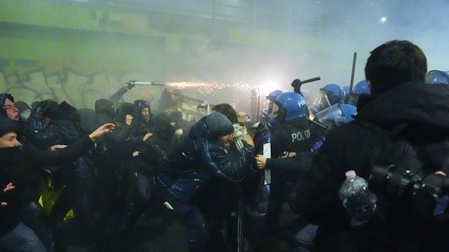 Bei der Demonstration in Mailand kam es zu Ausschreitungen.