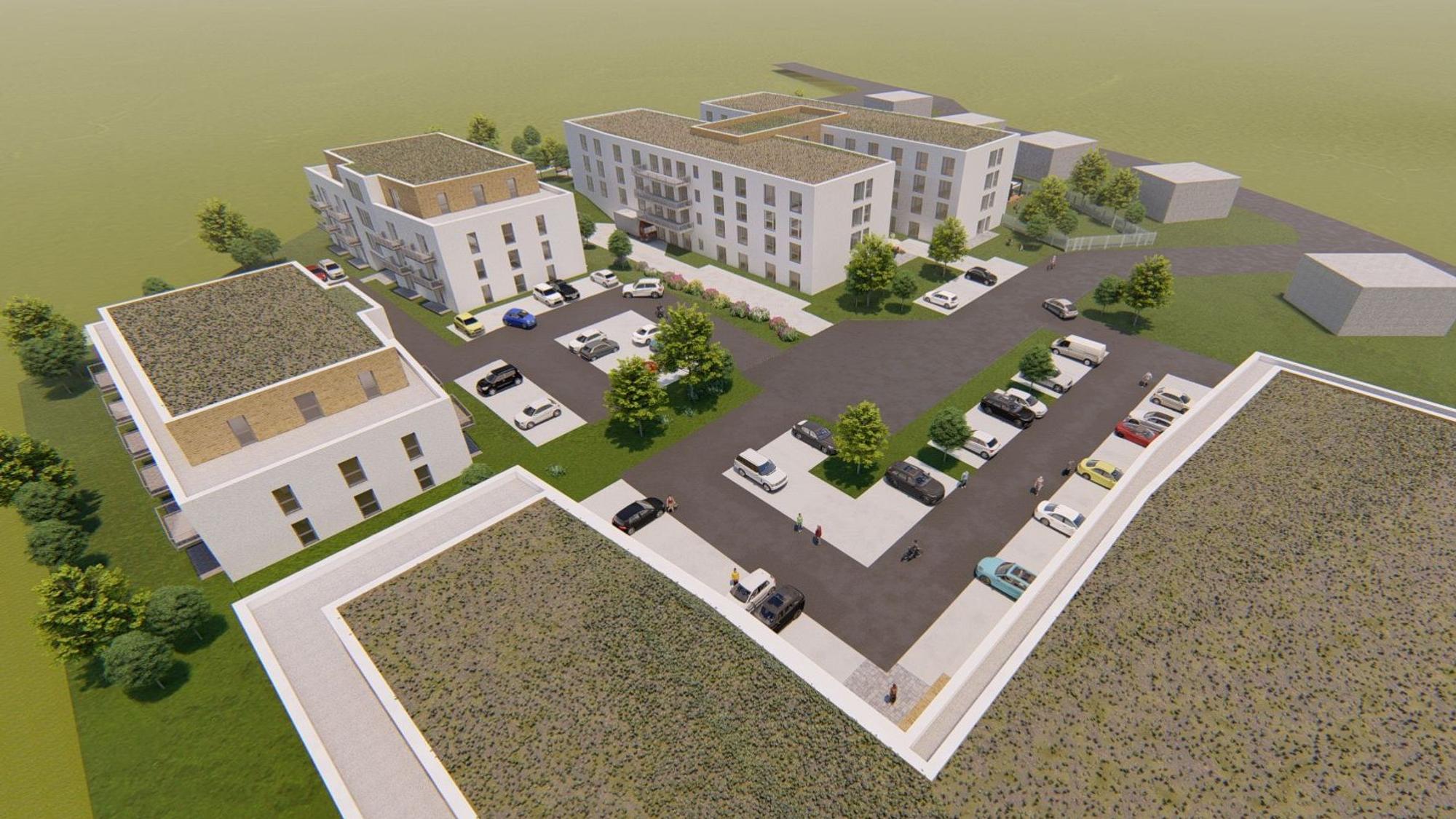 So sollte der Pflegecampus an der Thüringer Straße und Mecklenburger Straße im Waldbröler Stadtteil Eichen ursprünglich aussehen.