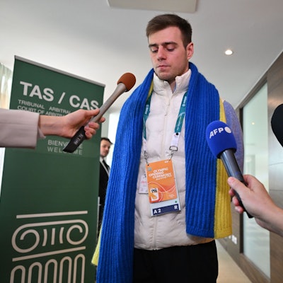 Wladislaw Heraskewytsch spricht bei einem Medien-Termin.