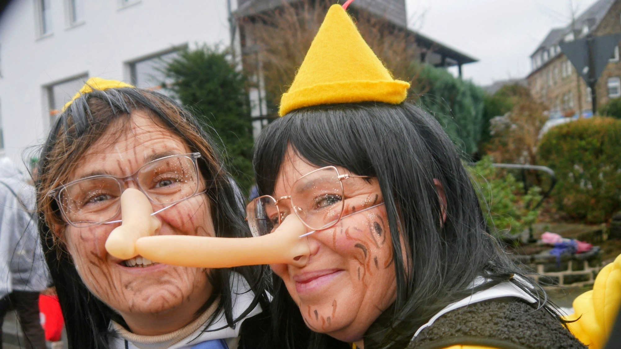 Der Freundeskreis vom Kirchweiher zog als Pinocchios durch die Gegend.