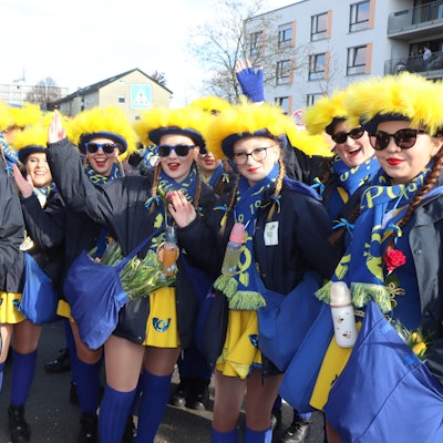 Das Bild zeigt Mitglieder der KG Löstige Postillione.