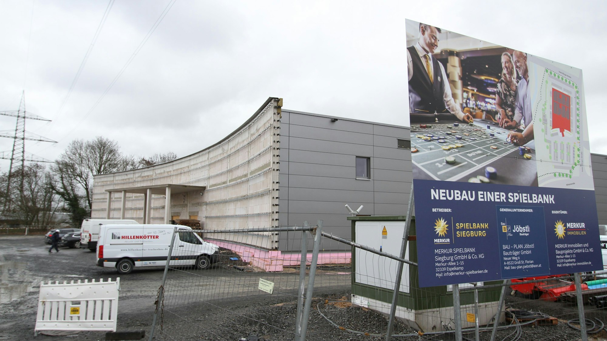 Baustelle für die neue Merkur-Spielbank in Siegburg-Zange