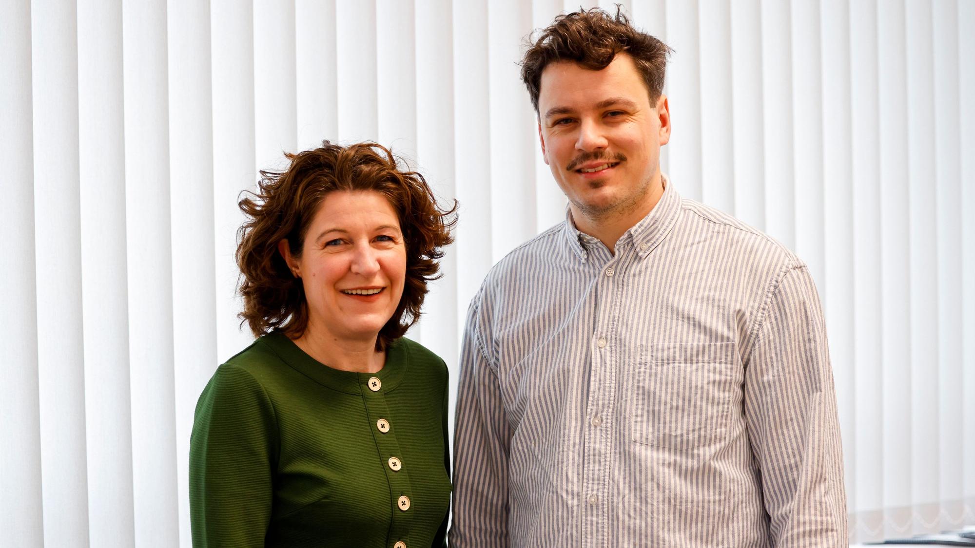 Die Parteivorsitzenden der Kölner Grünen, Kirsten Jahn und Cyrill Ibn Salem.