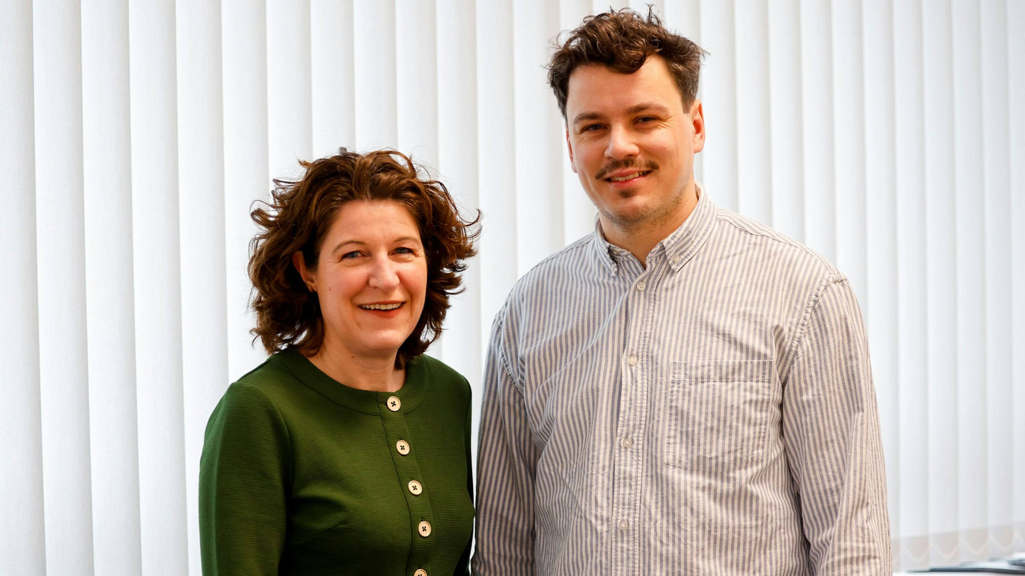 Die Parteivorsitzenden der Kölner Grünen, Kirsten Jahn und Cyrill Ibn Salem.