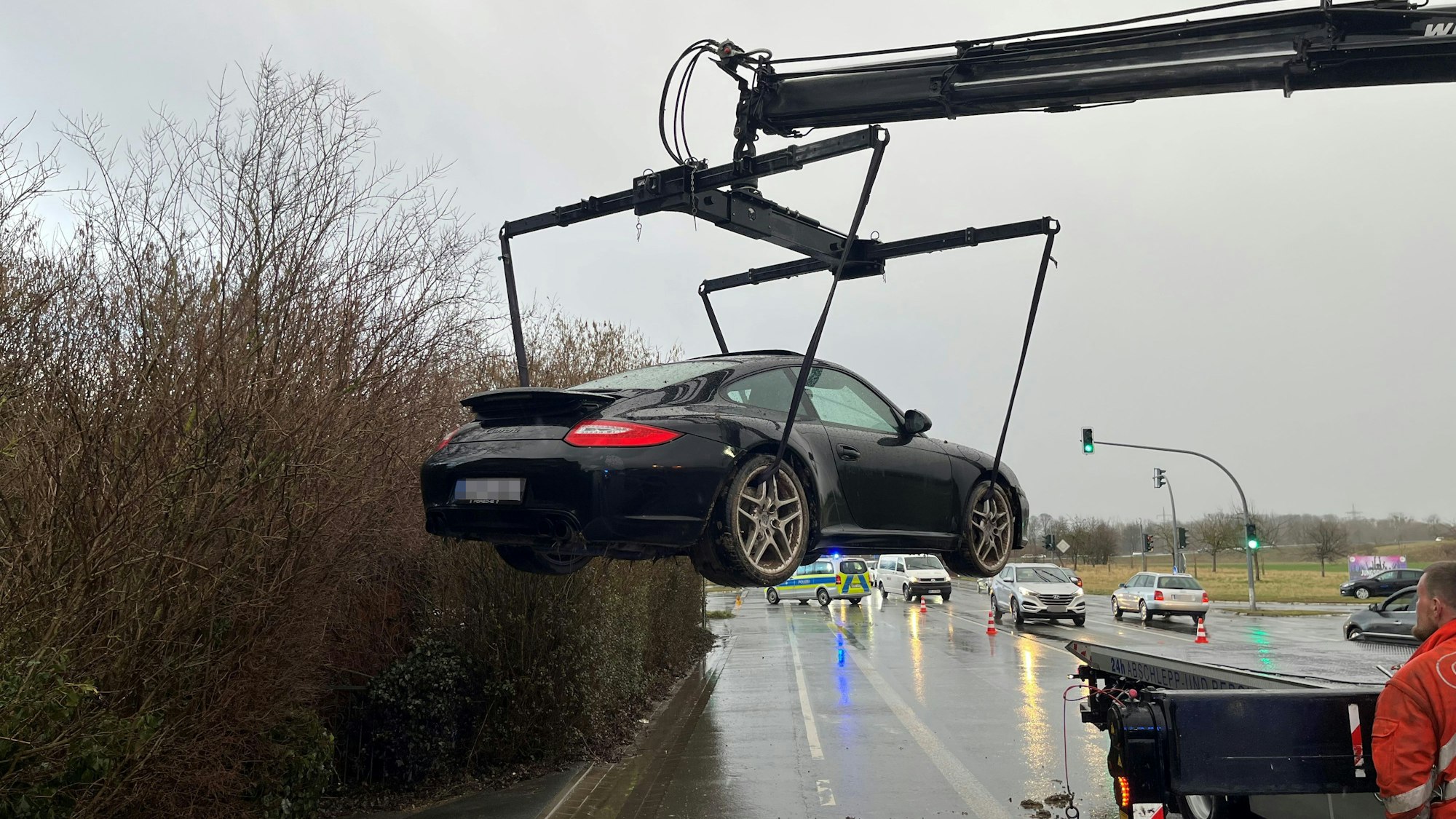 Porsche nach Flucht.