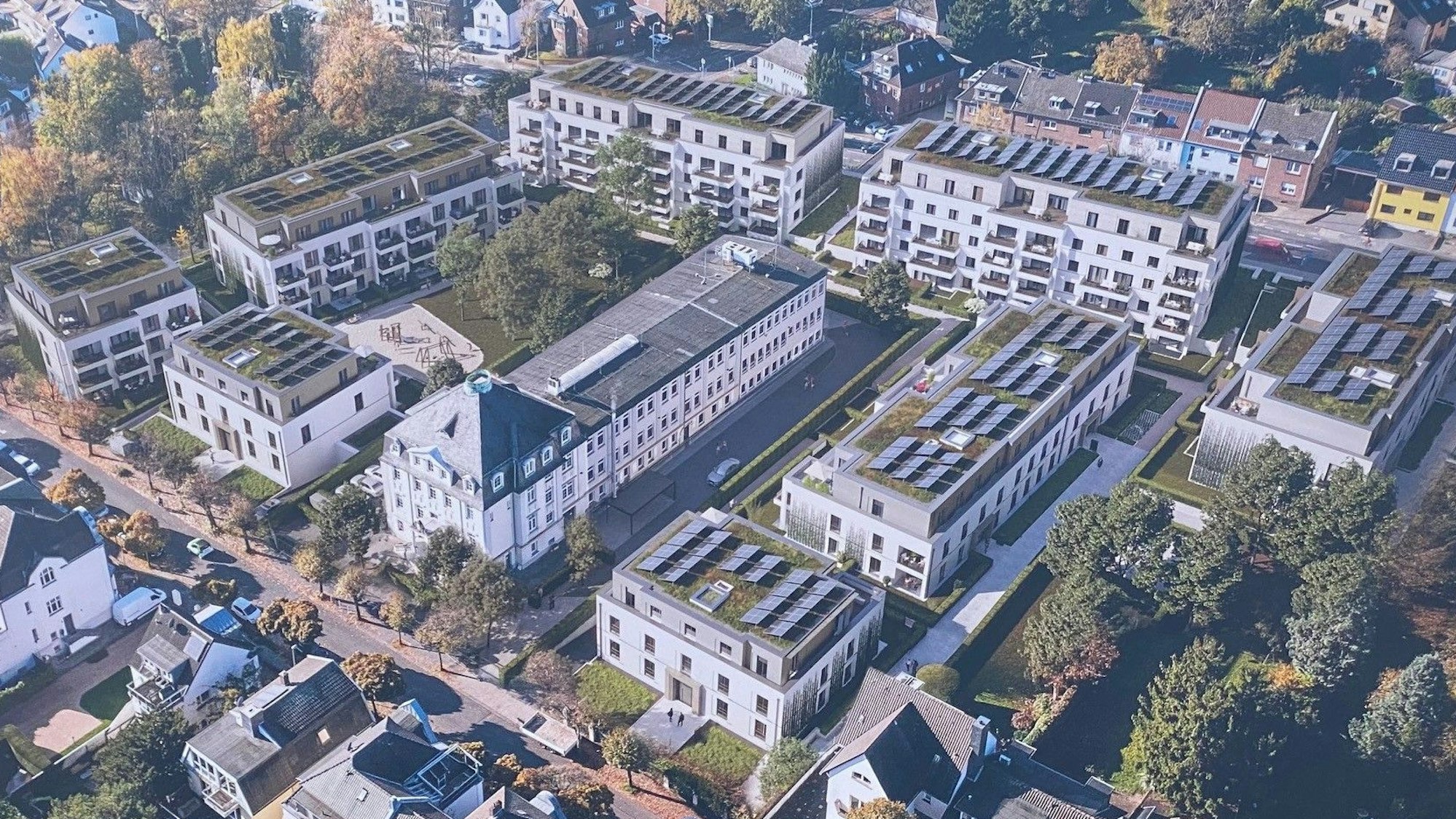 Zu sehen ist eine Visualisierung des Neubaugebietes.