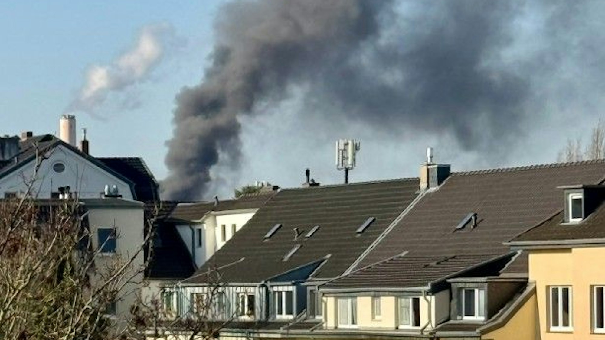 Die Rauchwolke über der Müllverwertungsanlage in Bonn.