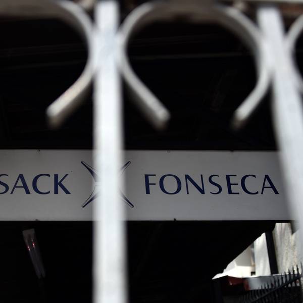 Ein früheres Firmenschild von „Mossack Fonseca“ in Panama