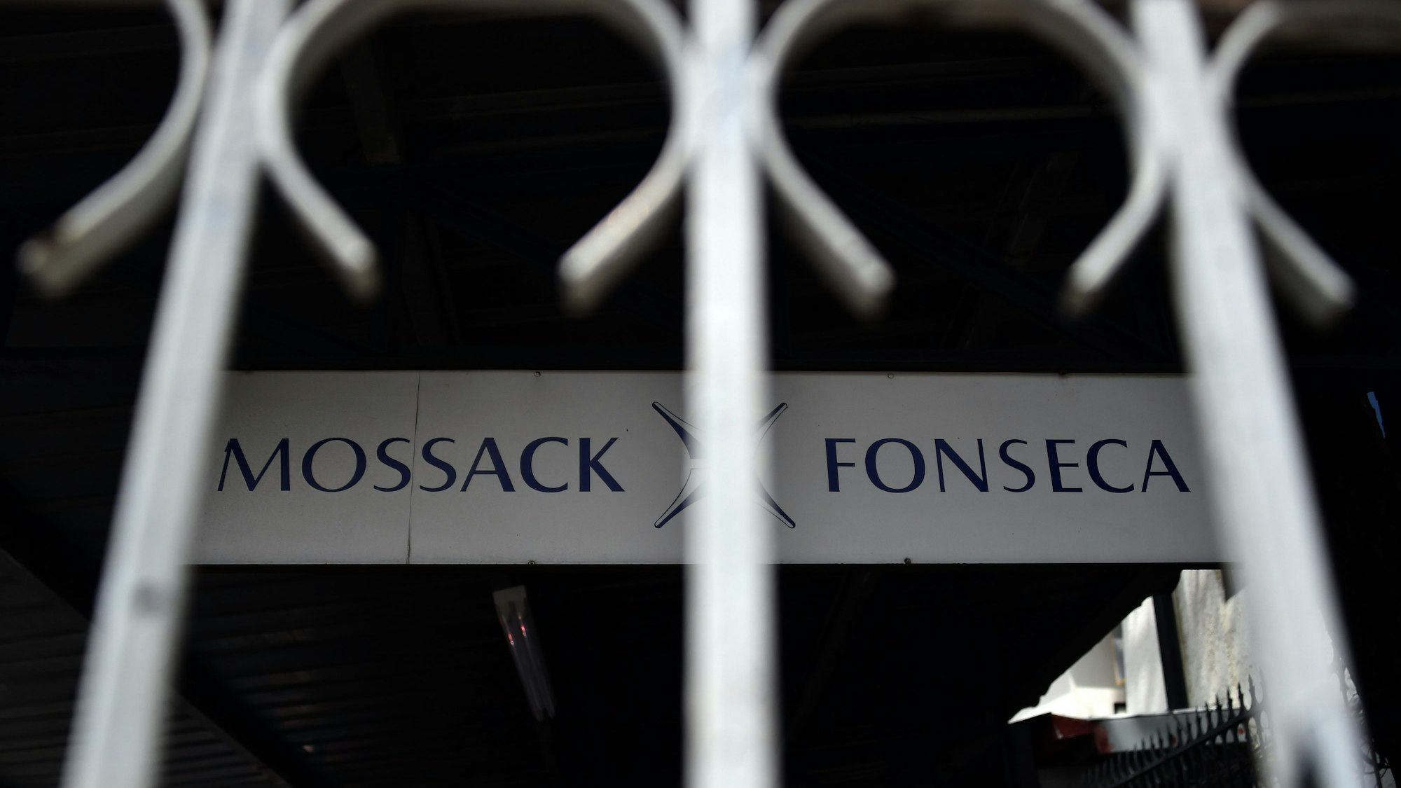 Ein früheres Firmenschild von „Mossack Fonseca“ in Panama