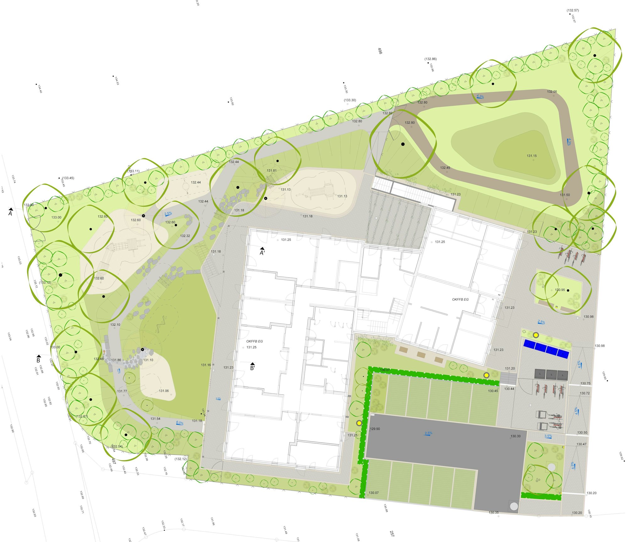 Lageplan des neuen Kindergartens.