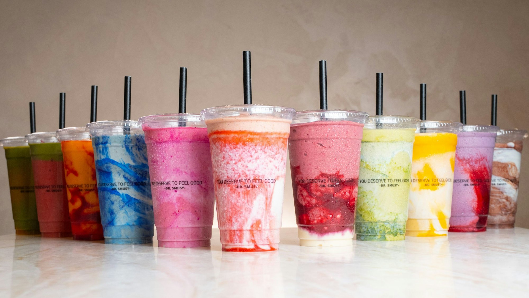 Eine breite Palette von Smoothies gibt es bei Dr. Smusy in Köln