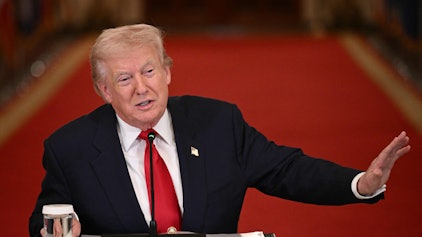 US-Präsident Donald Trump während eines Rundtischgesprächs im Weißen Haus.