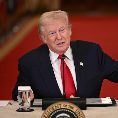 US-Präsident Donald Trump während eines Rundtischgesprächs im Weißen Haus.